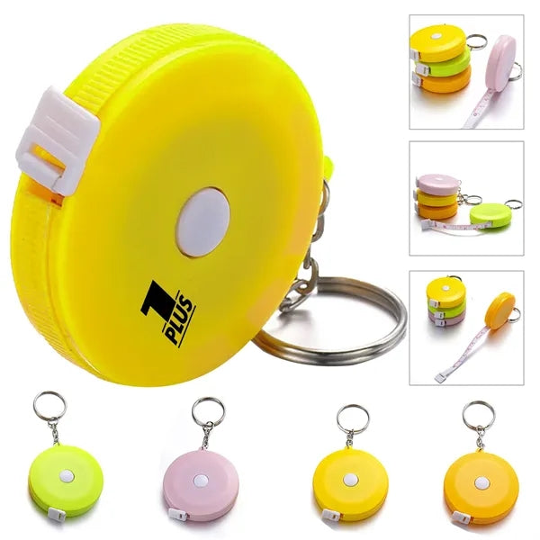 Round Measure Tape With Keychain