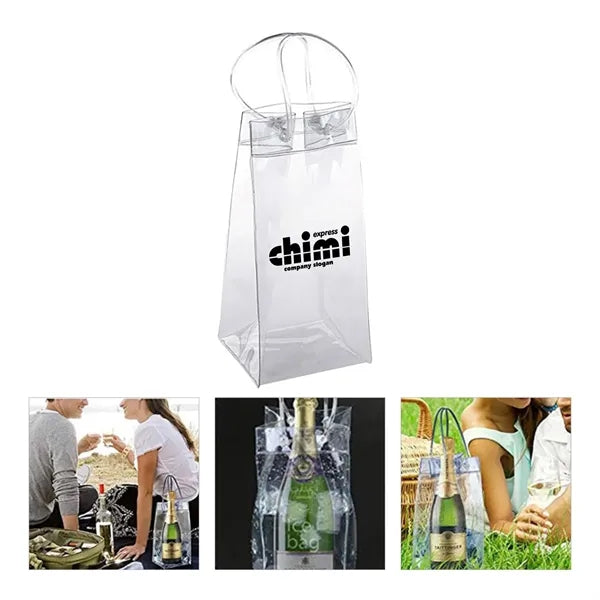 Pvc Portable Clear Wine Ice Tote Bag