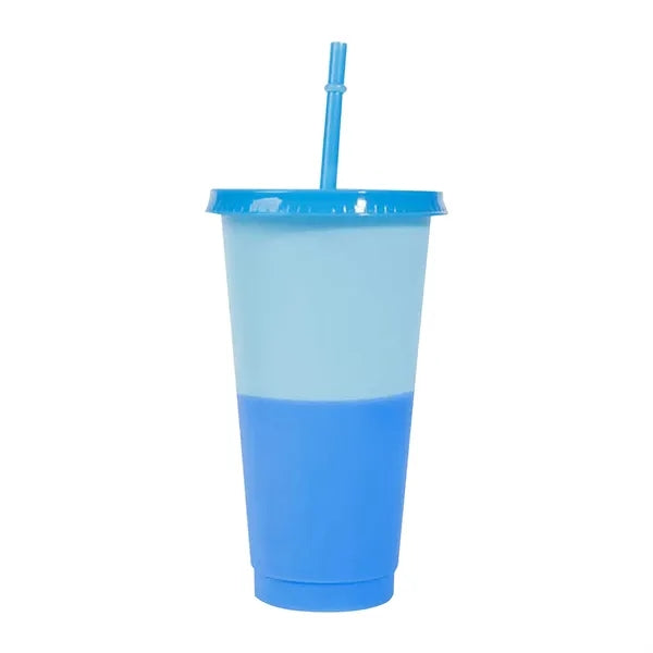 24OZ Mood Color Changing Cup With Lid And Straw