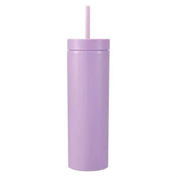 16 Oz Skinny Tumbler W/ Straw