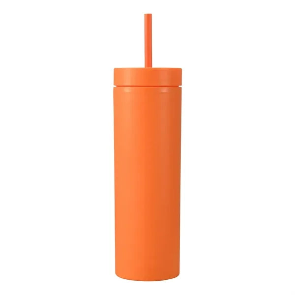 16 Oz Skinny Tumbler W/ Straw