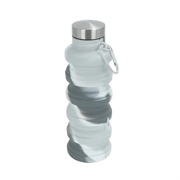 17 oz Collapsible Silicone Water Bottle w/ Carabiner
