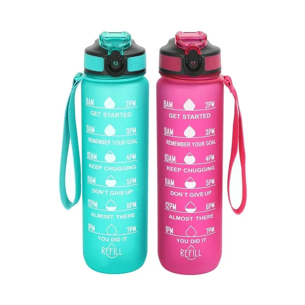 32oz Wide Mouth Water Bottle With Lid & Straw