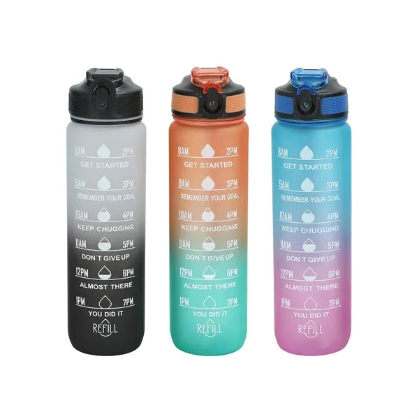32oz Wide Mouth Water Bottle With Lid & Straw