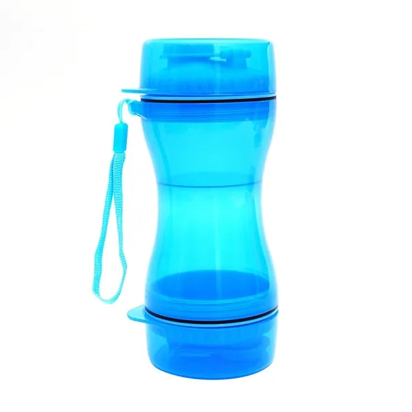 2 in 1 Pet Food Water Bottle With Bowl