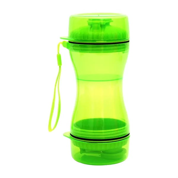 2 in 1 Pet Food Water Bottle With Bowl