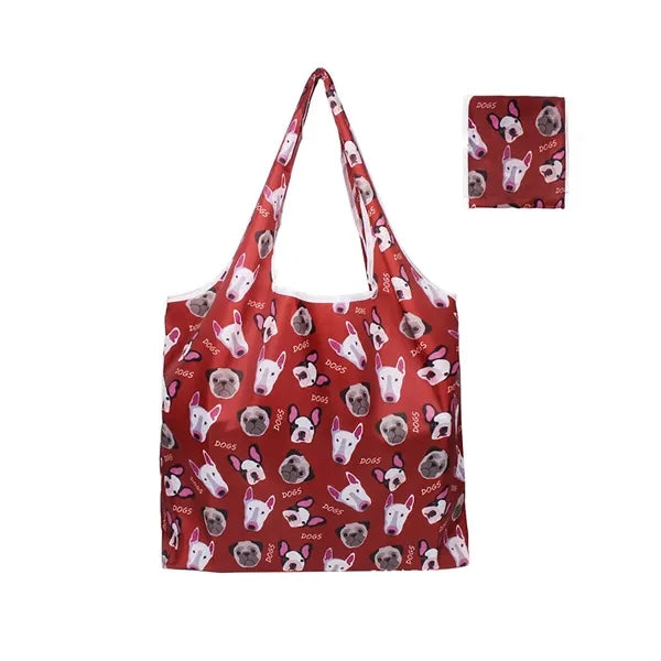 Foldable Nylon Grocery Tote with Full Color Sublimation