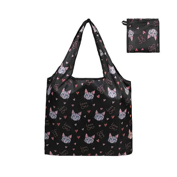 Foldable Nylon Grocery Tote with Full Color Sublimation
