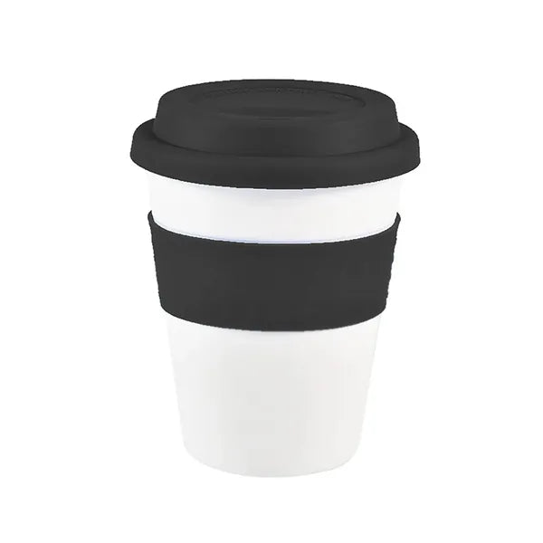 12 oz Coffee Mug with Silicone Lid and Insulated Band