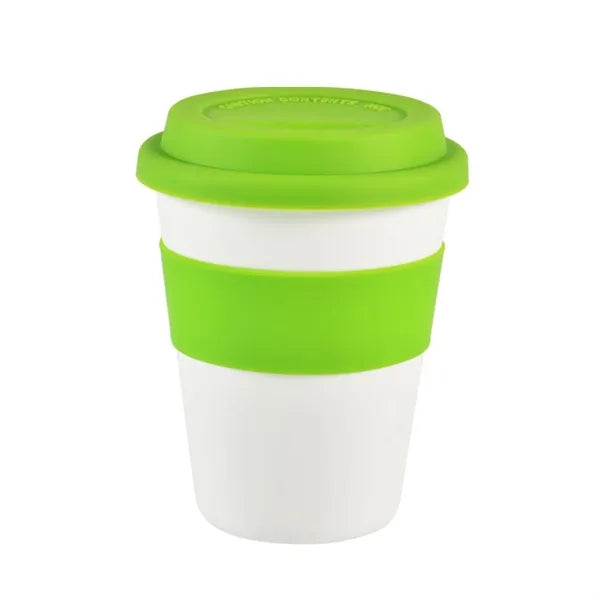 12 oz Coffee Mug with Silicone Lid and Insulated Band