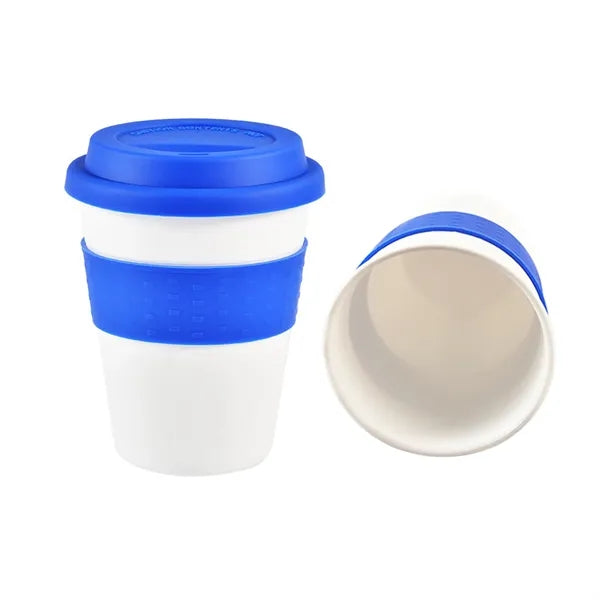 12 oz Coffee Mug with Silicone Lid and Insulated Band