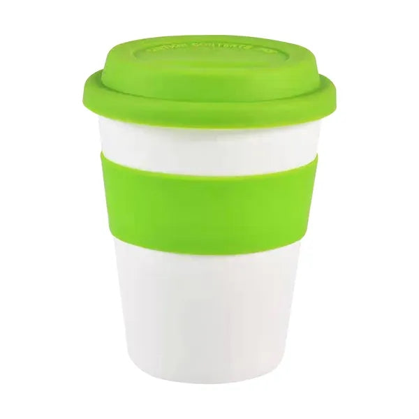 12 oz Coffee Mug with Silicone Lid and Insulated Band