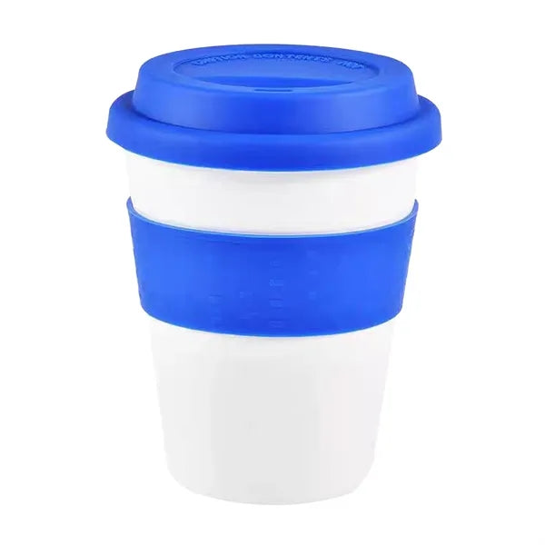 12 oz Coffee Mug with Silicone Lid and Insulated Band