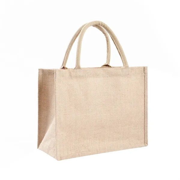 Jute Burlap Tote Bag with Handles