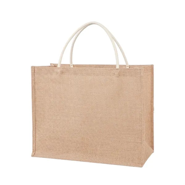 Jute Burlap Tote Bag with Handles