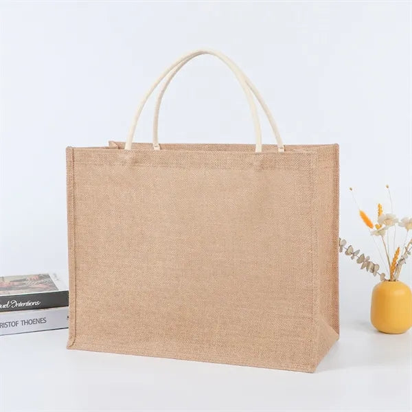 Jute Burlap Tote Bag with Handles