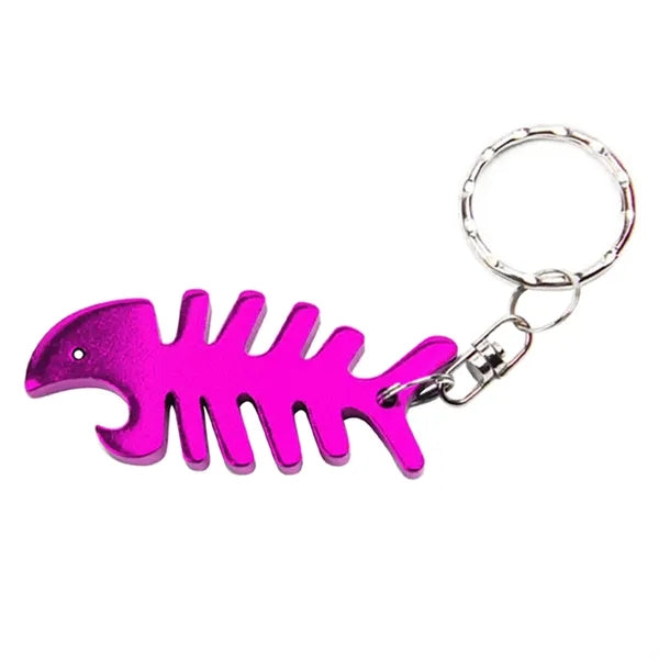 Fish Bone Shape Bottle Opener Keyring