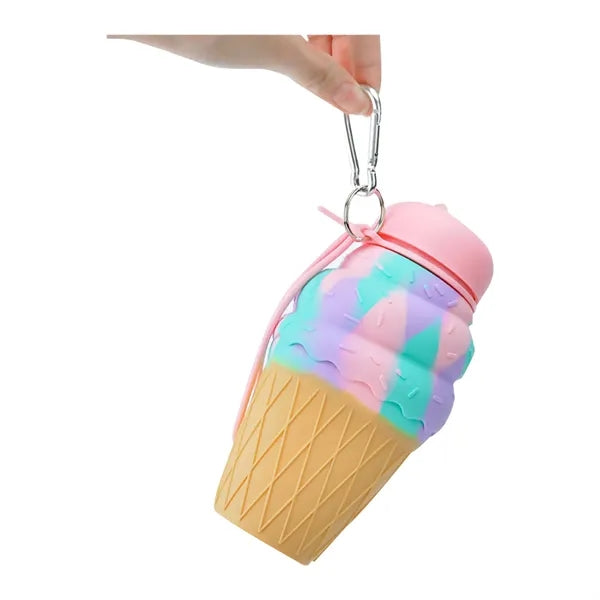 Portable Ice Cream Collapsible Water Bottle