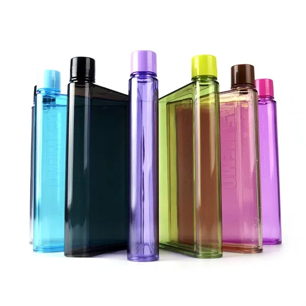 16 Oz. A5 Notebook Transparent Flat Water Bottle
