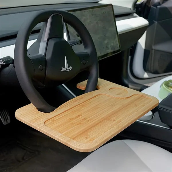 Bamboo Steering Wheel Travel Tray