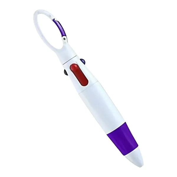 4 In 1 Plastic Carabiner Shuttle Pen
