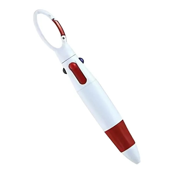 4 In 1 Plastic Carabiner Shuttle Pen