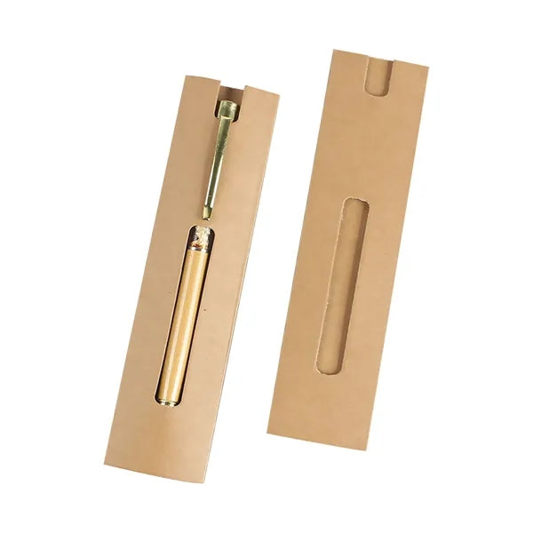 6.1"x1.6" Kraft Paper Pen Sleeves Pouch W/ Printed Ruler