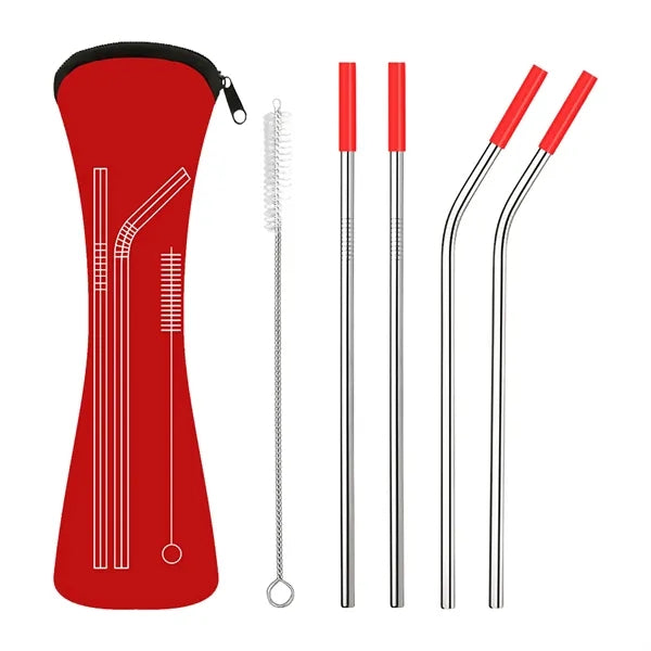 Stainless Steel Straw Set W/ Bag