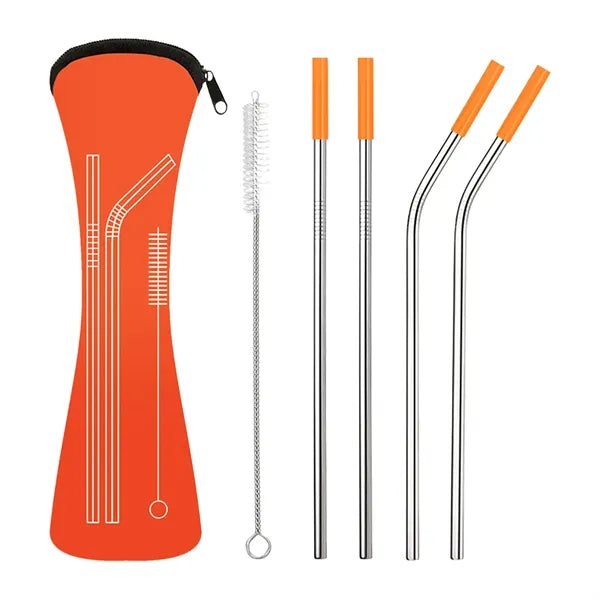 Stainless Steel Straw Set W/ Bag