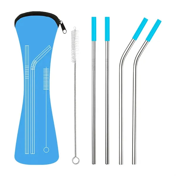 Stainless Steel Straw Set W/ Bag