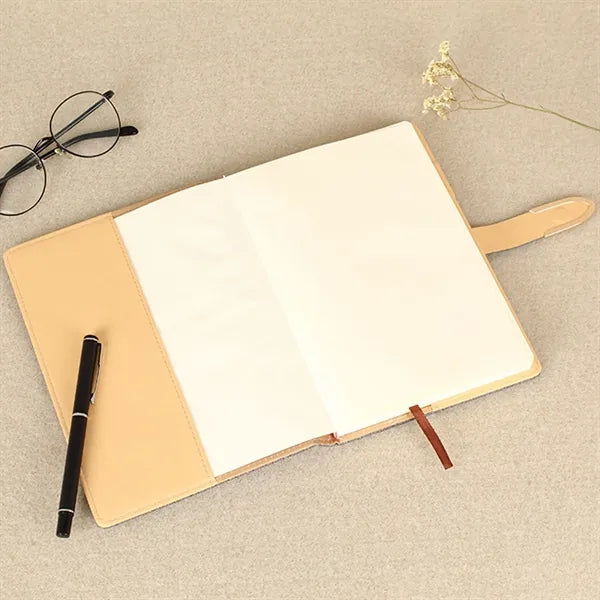 Pu Magnetic Buckle Notebook With Pen