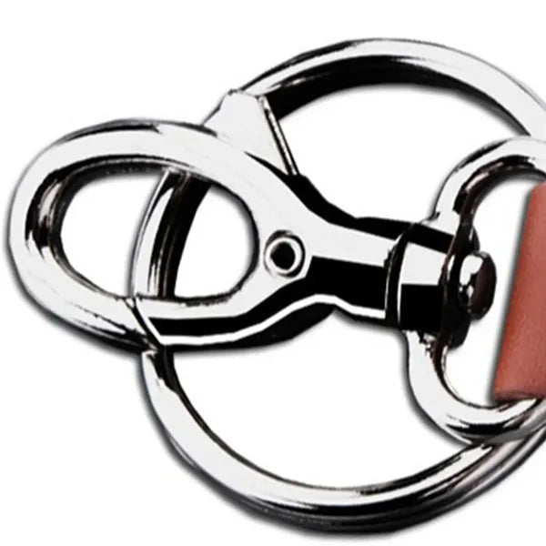 Leatherette Burnished Plate Keychain