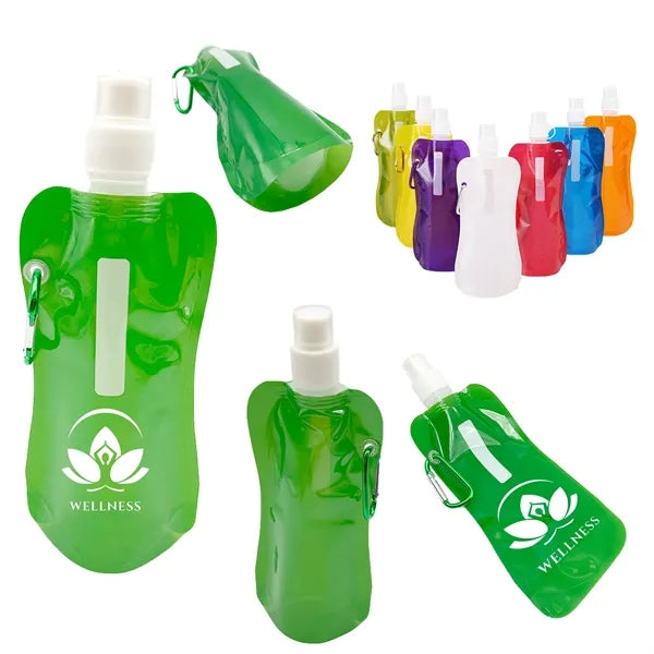 500ml PE Collapsible Water Bag Clip For Sports