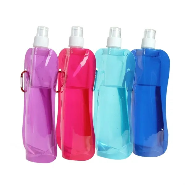 500ml PE Collapsible Water Bag Clip For Sports