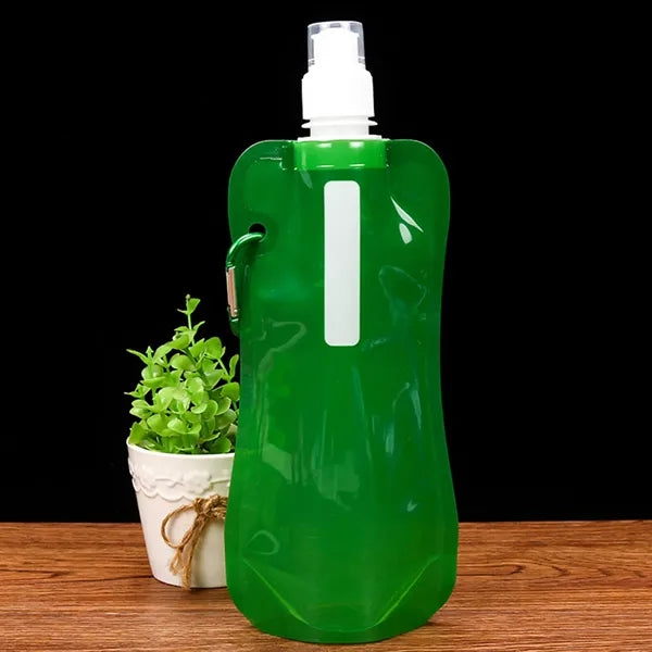 500ml PE Collapsible Water Bag Clip For Sports