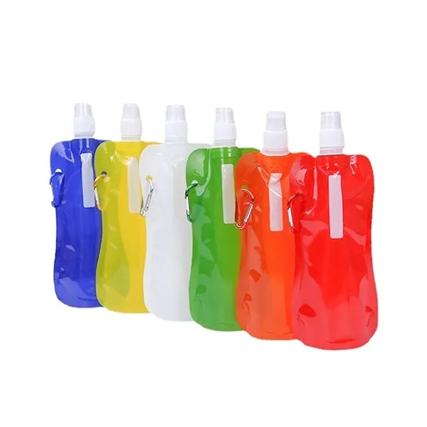 500ml PE Collapsible Water Bag Clip For Sports