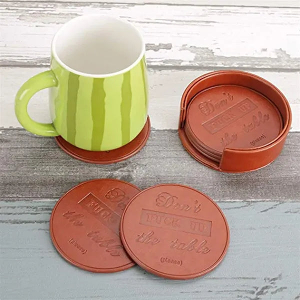 Leather Round Coaster