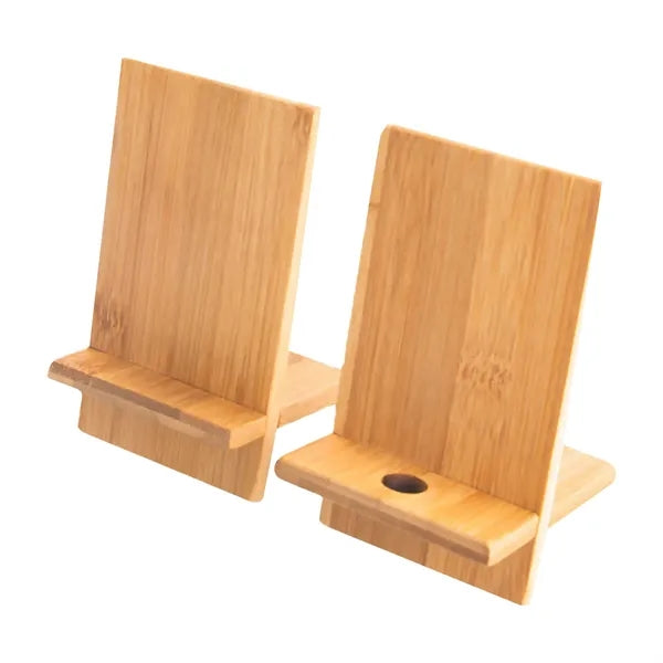 Detachable Bamboo Phone Stand With Charging Hole