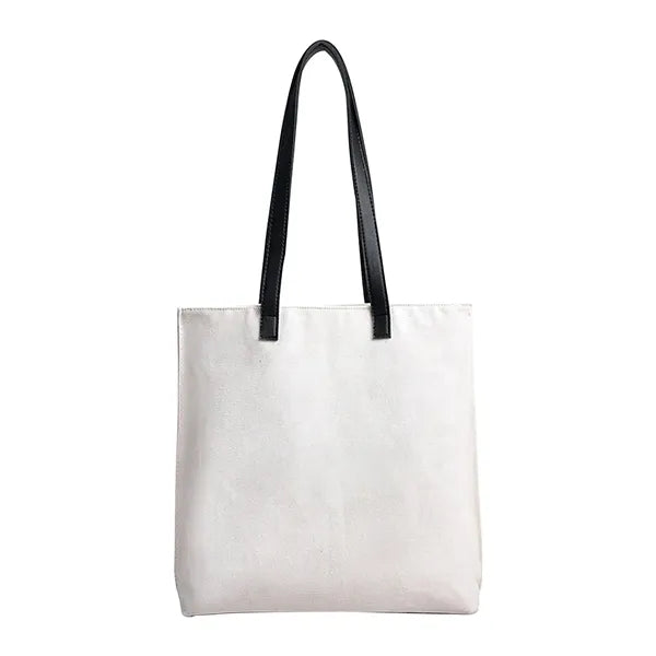 Canvas Tote Bag With Leather Handles
