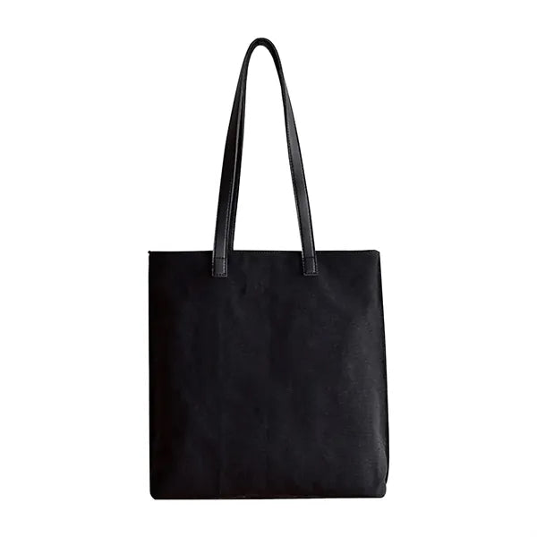 Canvas Tote Bag With Leather Handles