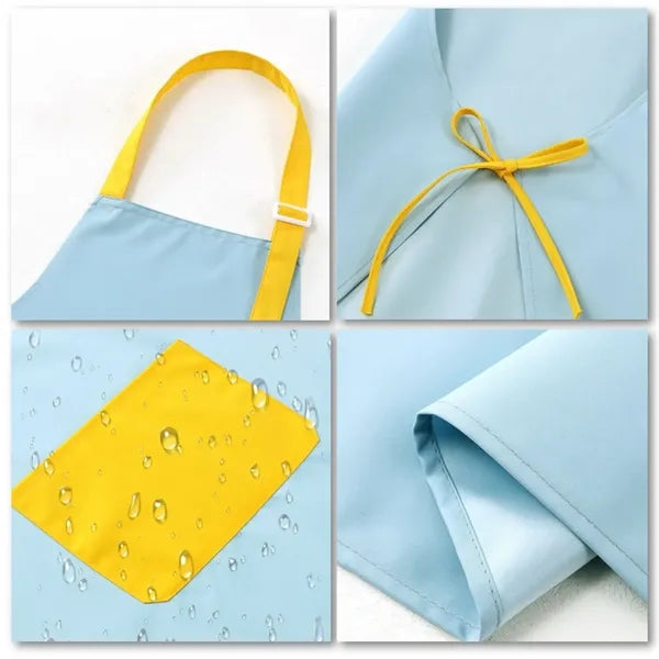 Kids Apron and Chef Hat/Sleeve Cover Set Painting Wear