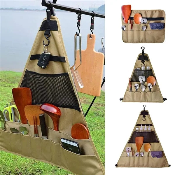 Outdoor Tableware Storage Bag Hanging Cutlery Organizer