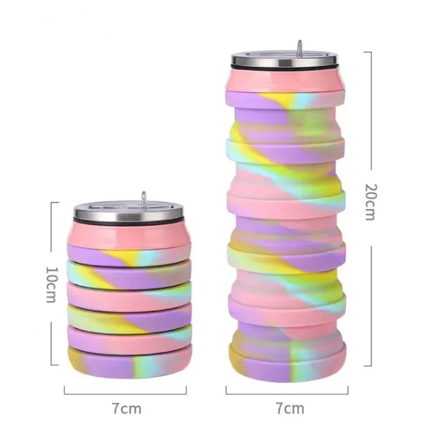 Camouflage Silicone Folding Sports Water Bottle