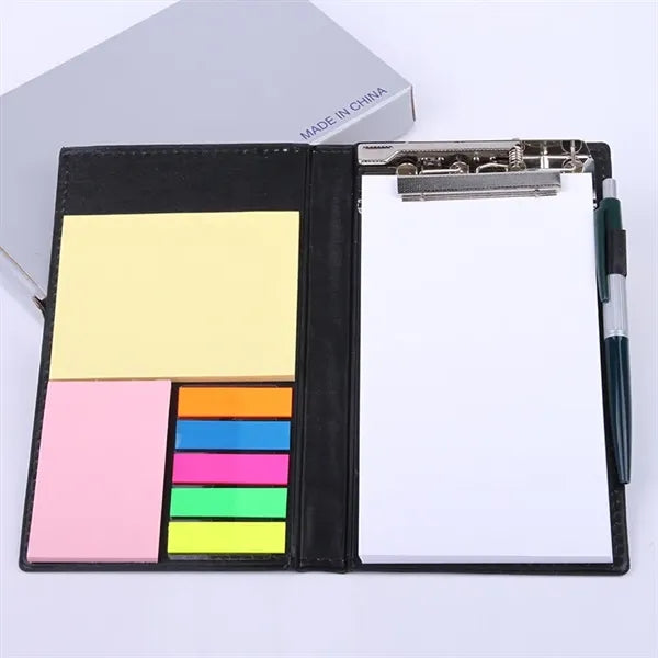 Pen & Tear Off Sticky Notes PU Leather Cover