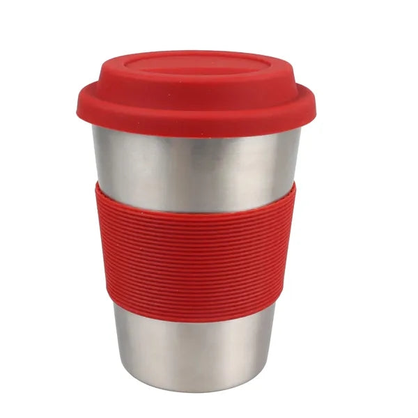 12 oz. Coffee Mug w/ Silicone Grip & Lid