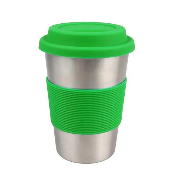 12 oz. Coffee Mug w/ Silicone Grip & Lid