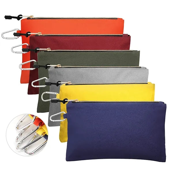 Canvas Tool Bag with Zipper and Carabiner