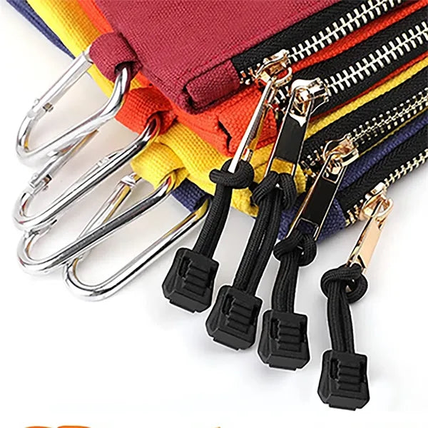 Canvas Tool Bag with Zipper and Carabiner