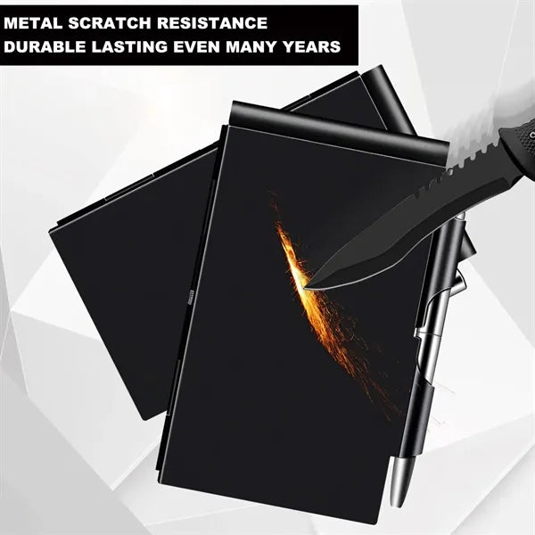 Pocket Aluminum Memo Pad Holder With Ballpoint Pen