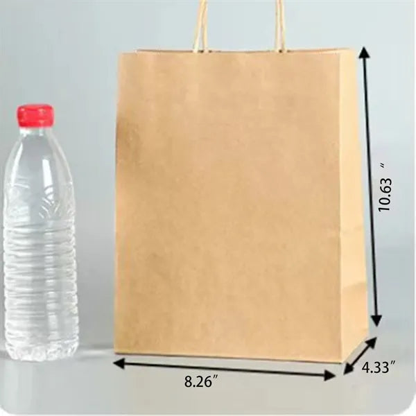Kraft Paper Shopping Gift Retail Bags with Handles Bulk